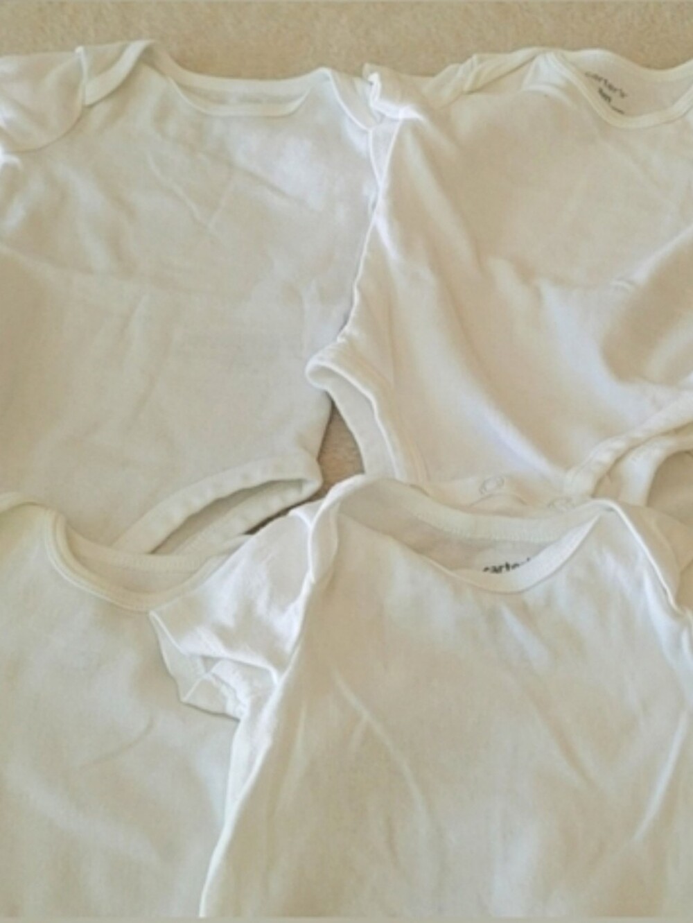 Carter's Unisex Baby 5-Pack Short-Sleeve Bodysuits EG7 White Size 3 Months